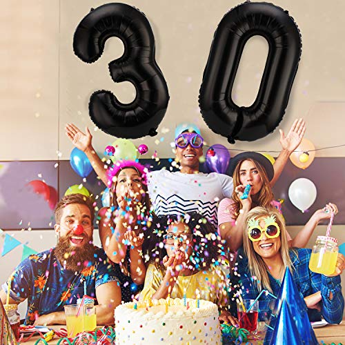 42 Inch Number 30 Balloons Jumbo 30 Foil Party Balloons Giant Number 30 Balloons for 30th Birthday Party Decorations and 30th Anniversary Event (Black) 42 Inch Number 30 Balloons Jumbo 30 Foil Party Balloons Giant Number 30 Balloons for 30th Birthday Party Decorations and 30th Anniversary Event (Black)